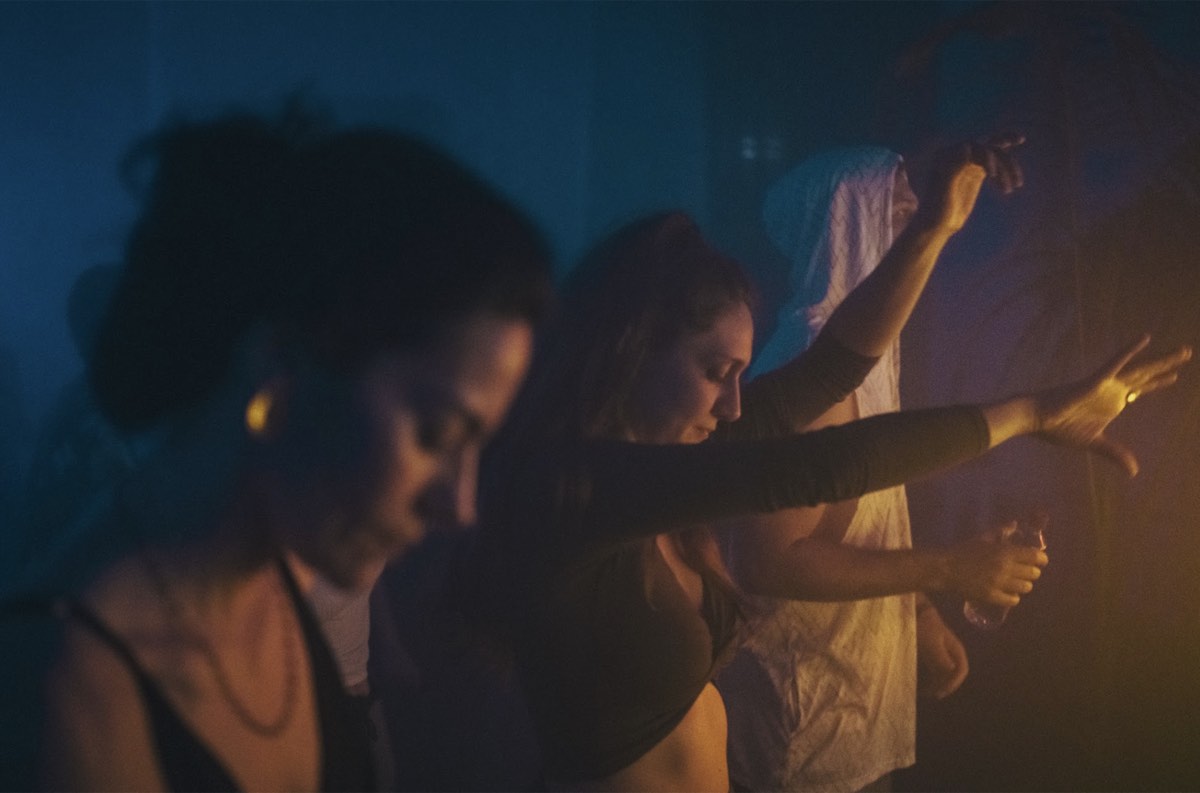 Dancers in blue light